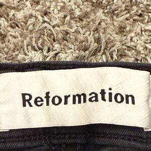 Reformation Jeans Womens 24 Black Flood and Flare Suez Wash Stretch Denim